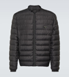 Prada Mens Black Triangle-logo Technical Shell-down Jacket In Black