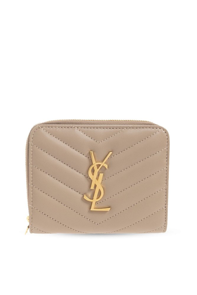 Saint Laurent Cassandre Matelassé Zip In Beige