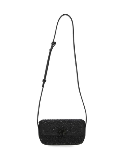 Palm Angels Palm Plaque Foldover Top Phone Bag In Black