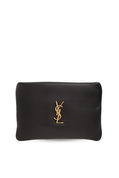 Saint Laurent Calypso Mini Pouch In Black