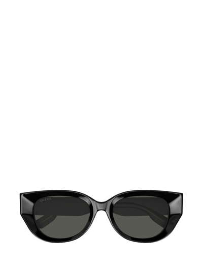Gucci Eyewear Butterfly Frame Sunglasses In Black