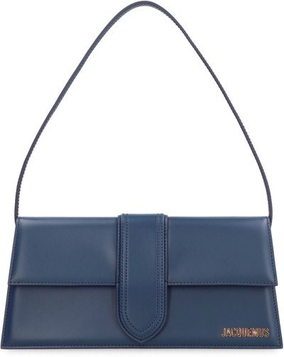 Jacquemus Le Bambino Long Leather Shoulder Bag In Navy