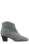 Isabel Marant Women's Dicker 55mm Suede Ankle Boots In Taupe