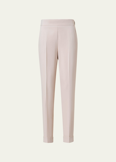 Akris Chris Conical-leg Crepe Pants In Sand