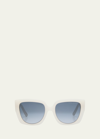 Marc Jacobs Cut-out Logo Acetate Butterfly Sunglasses In Ivory