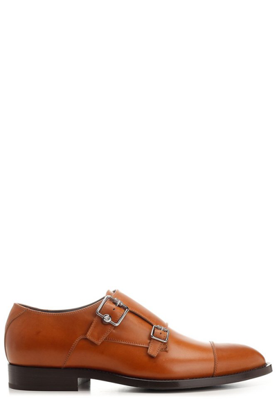 Jimmy Choo Finnion Monkstrap Derby Shoes In Brown