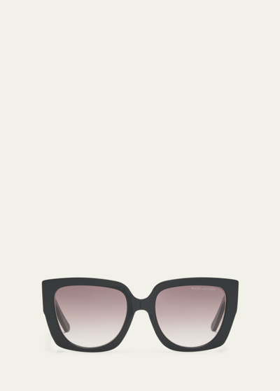 Marc Jacobs Cut-out Logo Acetate Butterfly Sunglasses In Black