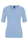 Hugo Boss Slim-fit T-shirt In A Stretch-modal Blend In Blue