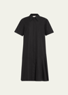 LAFAYETTE 148 FLOUNCE COTTON POPLIN MIDI SHIRTDRESS