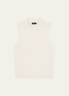 Theory Regal Merino Wool Mock-neck Shell Top In New Ivory