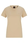 Hugo Boss Cotton-jersey Slim-fit T-shirt With Logo Detail In Neutral