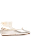 Repetto Sophia Leather Ballerina Shoes In Grey