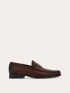 Ferragamo Round Toe Rubber Sole Loafers In Brown