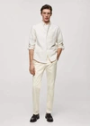 Mango Man Slim Fit Chino Trousers Off White