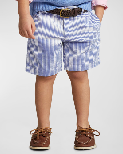Ralph Lauren Kids' Boy's Boy's Seersucker Preppy Shorts In Blue Seersucker