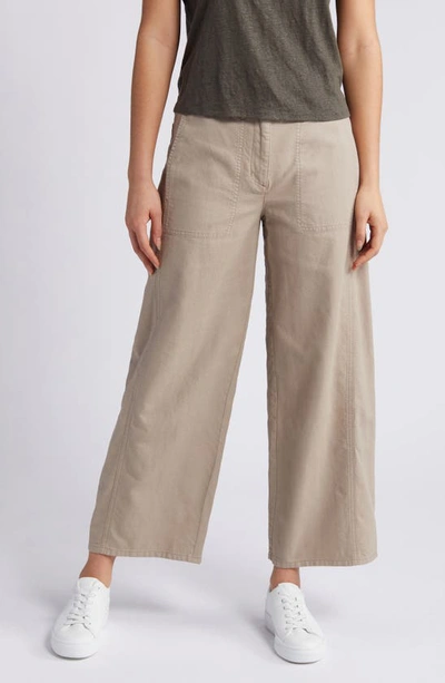 EILEEN FISHER CROP HEMP WIDE LEG PANTS