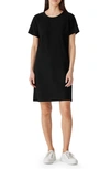 Eileen Fisher Organic Linen Dolman Sleeve Dress In Black
