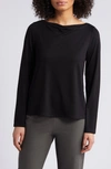 EILEEN FISHER LONG SLEEVE COWL NECK TOP