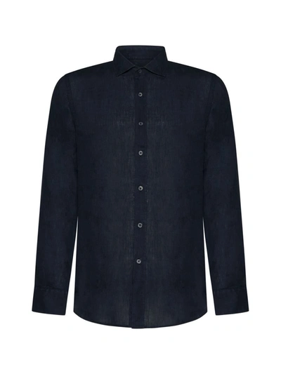 120% Lino Shirts In Blue