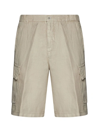 120% Lino Man Shorts & Bermuda Shorts Beige Size 32 Linen In Nut