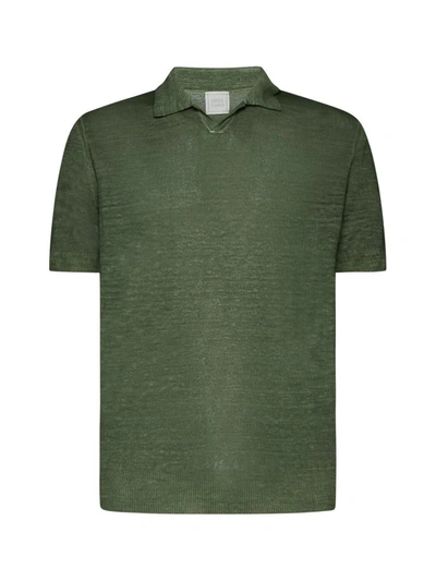 120% Lino T-shirts And Polos In Medium Green Soft Fade