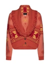 Alanui Icon Jacquard Cardigan In Orange Cor