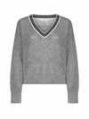 Brunello Cucinelli Linen Sweater In Grigio Medio
