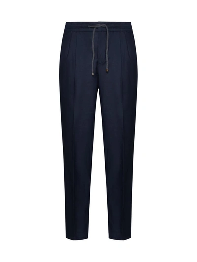 Brunello Cucinelli Trousers In Blu Colorato