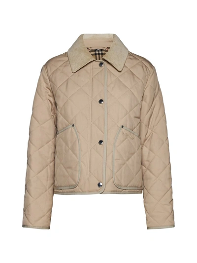Burberry Coats In Soft Tan