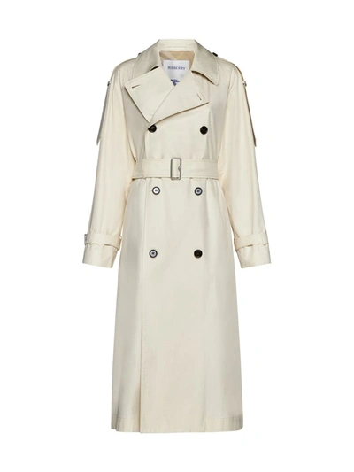 Burberry Coats In Ivory
