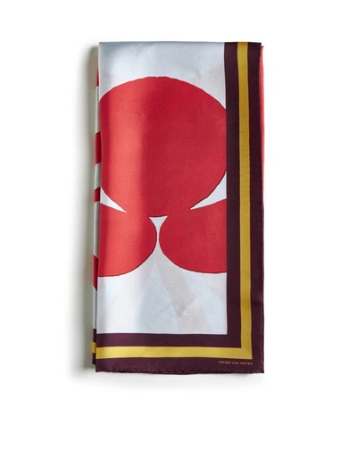 Dries Van Noten Womens Red Graphic-print Silk Scarf