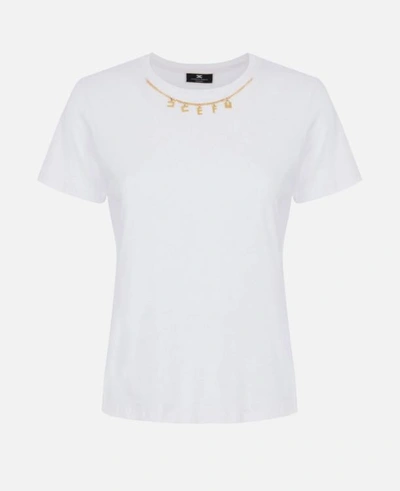 Elisabetta Franchi T-shirts And Polos In Gesso