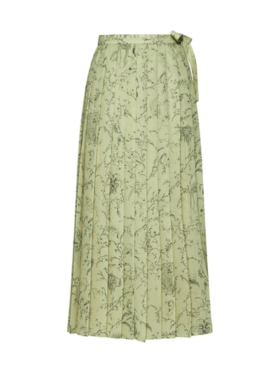 Fabiana Filippi Pleated Midi Skirt In Pistachio