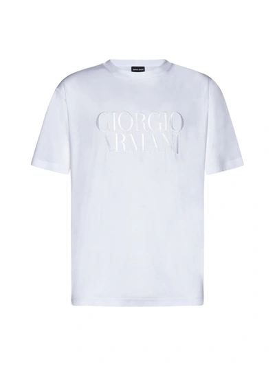 Giorgio Armani T-shirts And Polos In Bianco Otticco