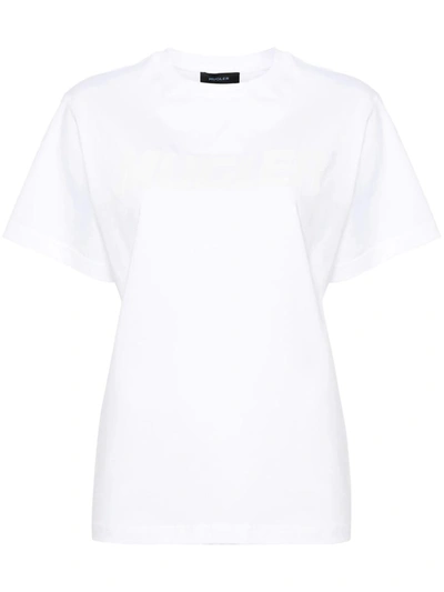 Mugler Logo-print Cotton T-shirt In White