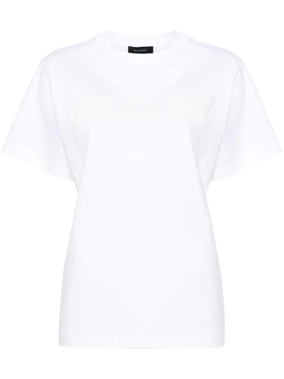 Mugler Logo印花棉t恤 In White