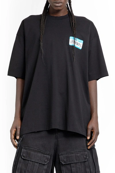 Vetements My Name Is Cotton T-shirt In Black