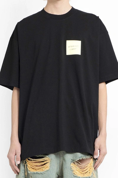 Vetements T-shirts In Black