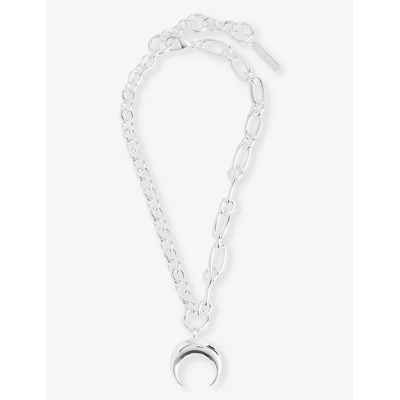 Marine Serre Womens Silver Crescent-moon Silver-tone Brass Pendant Necklace