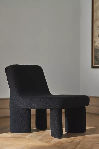 Anthropologie Bouclé Oakley Occasional Chair In Black