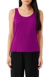 EILEEN FISHER EILEEN FISHER SLIM FIT SCOOP NECK SILK TANK