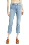 Frame Le High Waist Cascade Hem Ankle Straight Leg Jeans In Colorado