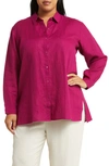 Eileen Fisher Button-down Organic Linen Shirt In Rhapsody