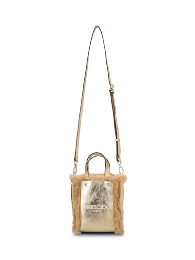 Jimmy Choo Mini N/s Metallic Tote Bag In Gold