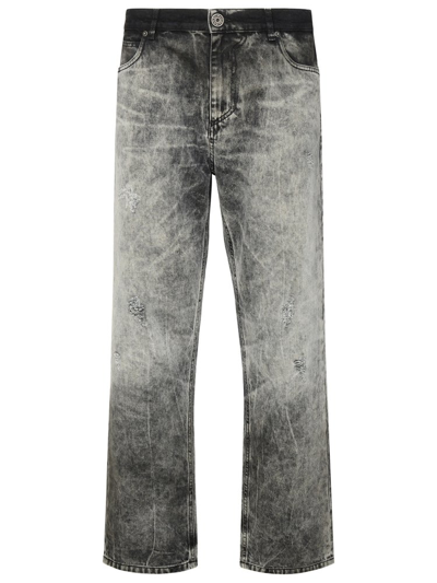 Balmain Straight Washed Effect Leg Jeans In Multi