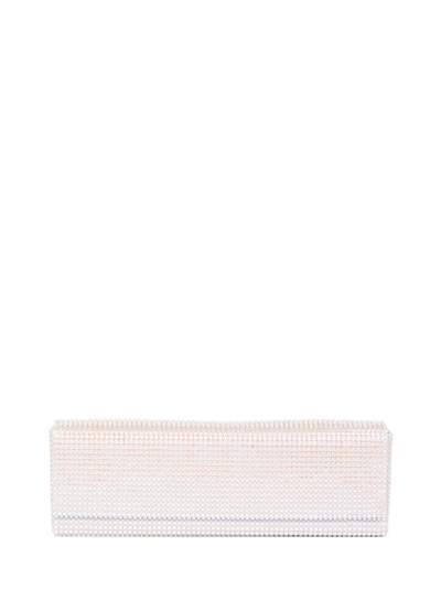 Amina Muaddi Amini Paloma Embellished Clutch Bag In Grey