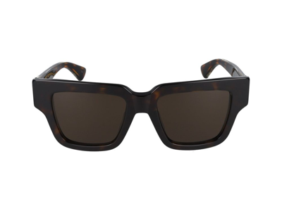 Bottega Veneta Eyewear Rectangle Frame Sunglasses In Brown