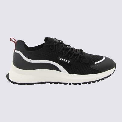 Bally Black And White Canvas And Leather Sneakers In Multi