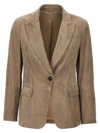 Brunello Cucinelli Single-breasted Blazer Button Notch In Beige