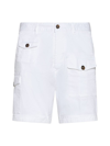 Dsquared2 White Bermuda With Asymmetric Cargo Pockets And Belt Loops In White